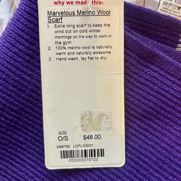 lululemon Marvelous Merino Wool Scarf Purple NWT - Picture 2 of 3
